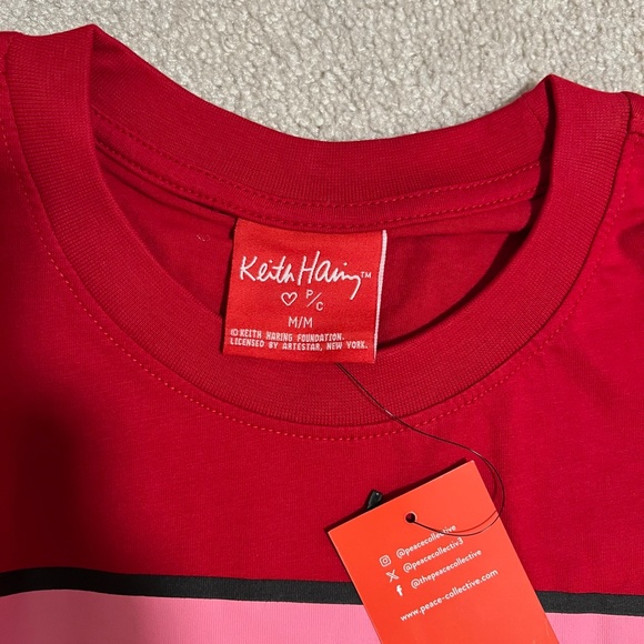 BNWT NEW Peace Collective x Keith Haring red t-shirt medium limited HTF - Picture 7 of 11